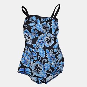 Maxine of Hollywood One Piece Swimsuit 12‎ Padded Nylon Tropical Resort Beach